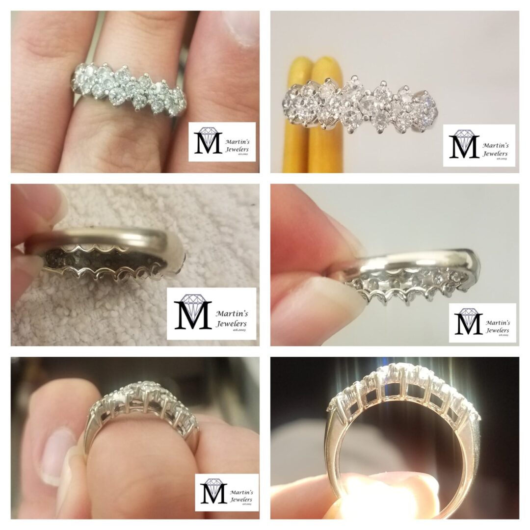 Elegant diamond ring with intricate design and sparkling stones.